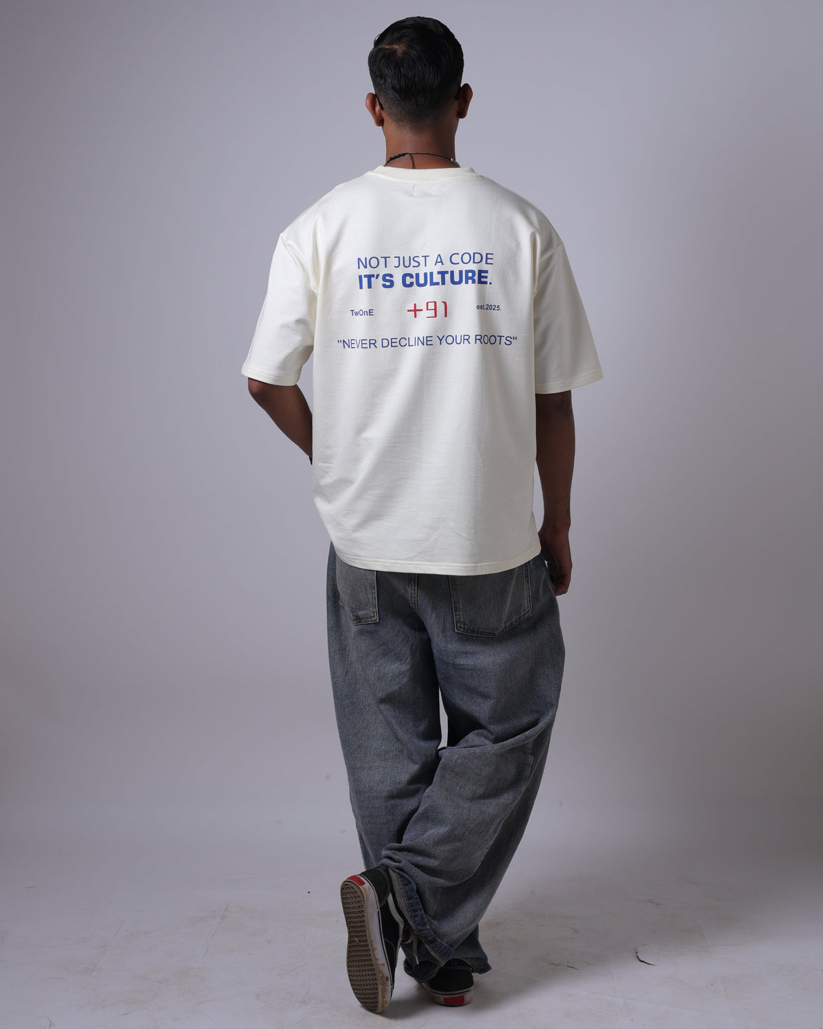+91 Drop Shoulder Tee (Off white)