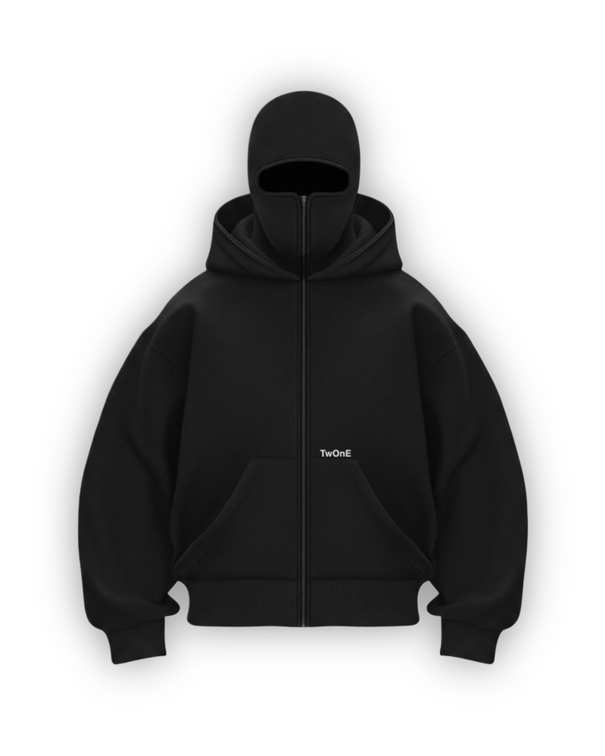 BALACLAVA MASK ZIPPER HOODIE (Black)