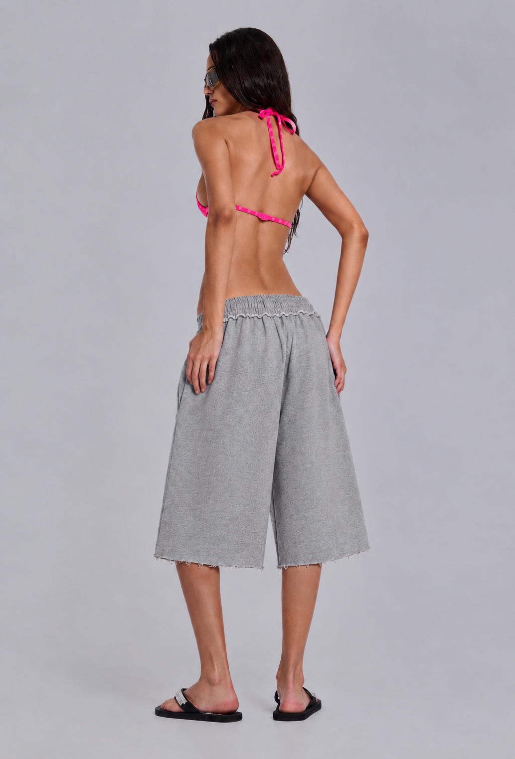 Grey Melange 3/4 Shorts