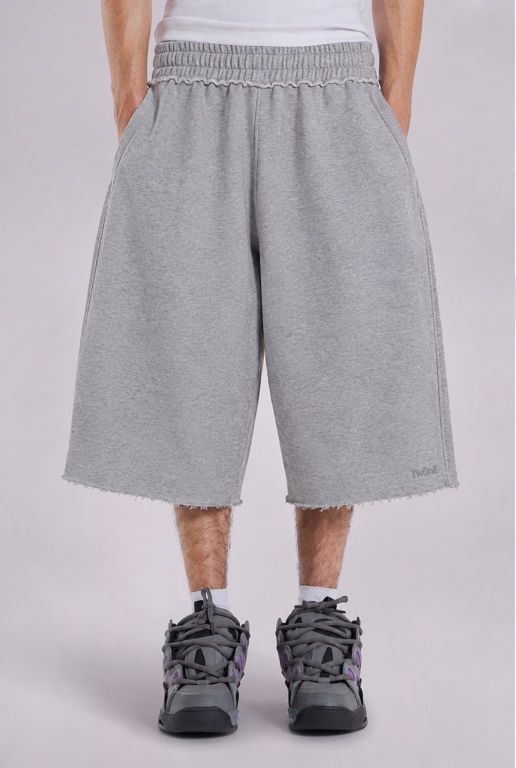 Grey Melange 3/4 Shorts