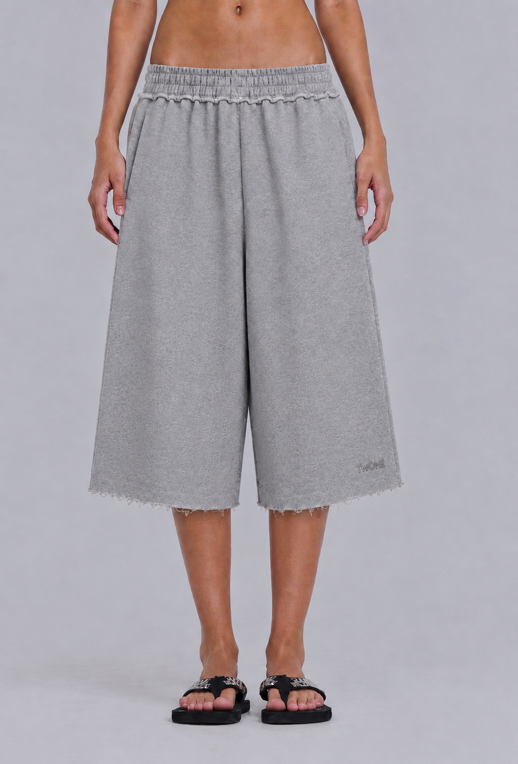 Grey Melange 3/4 Shorts