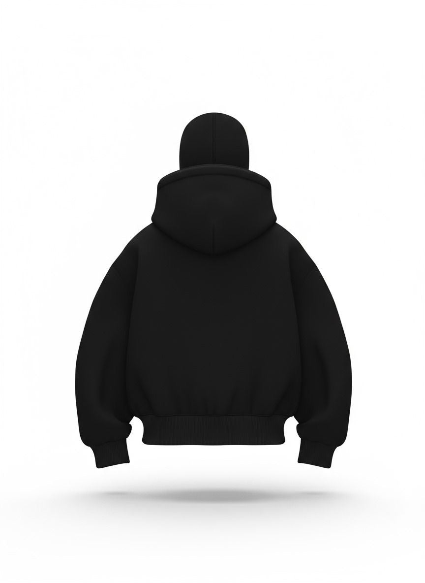 BALACLAVA MASK ZIPPER  HOODIE (Black)