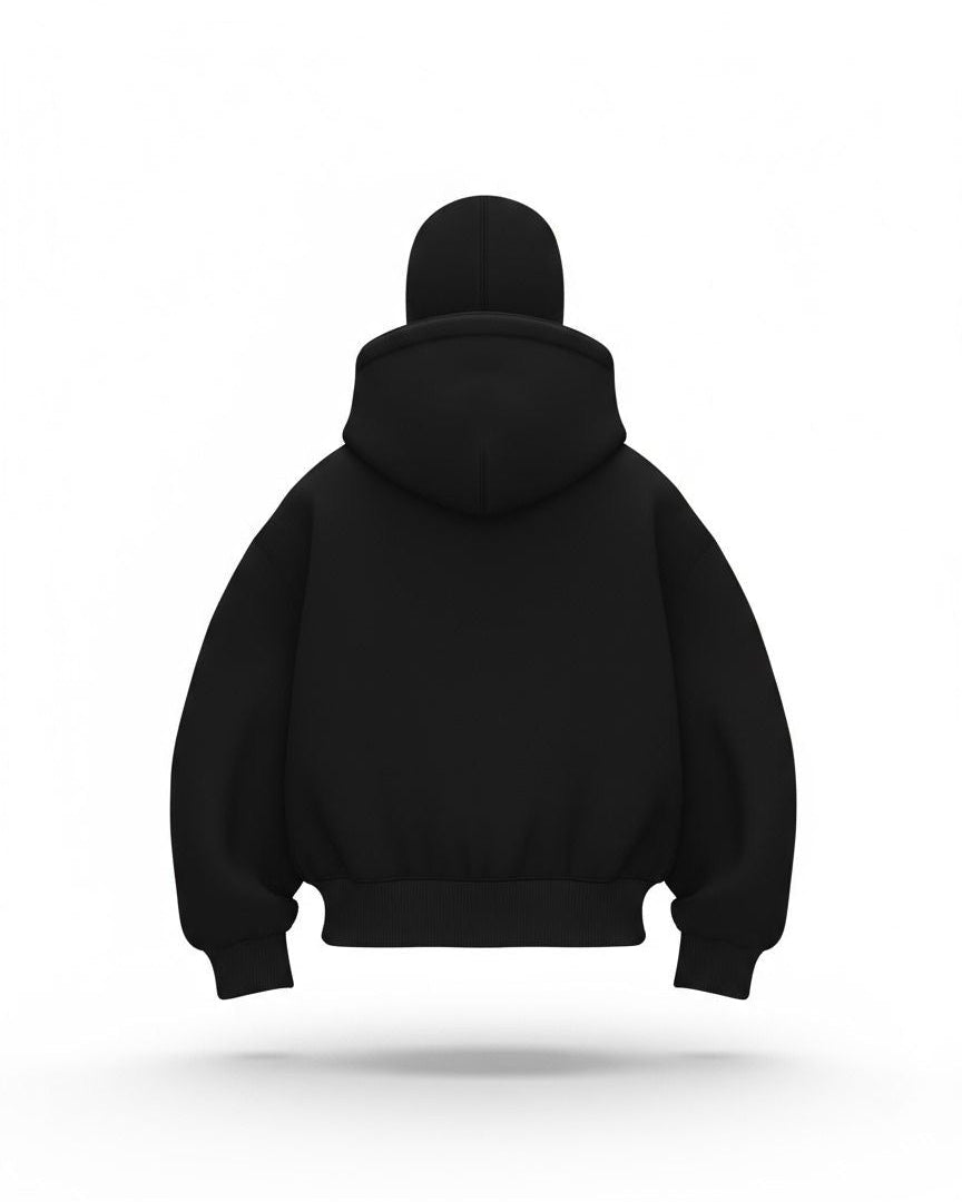 BALACLAVA MASK ZIPPER  HOODIE (Black)